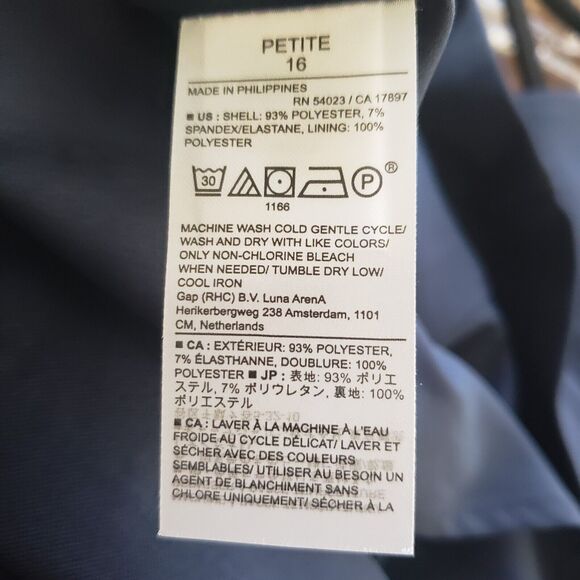 Banana Republic Dress Sculpted Blousant-Waist Mini Size 16 Petite Navy Blue New - Picture 6 of 16